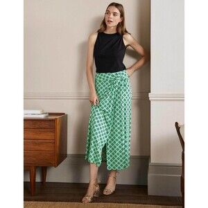Boden Green Patterned Midi Skirt